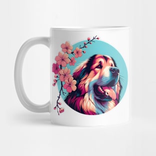 Tibetan Mastiff Blooms in Spring's Cherry Blossoms Mug